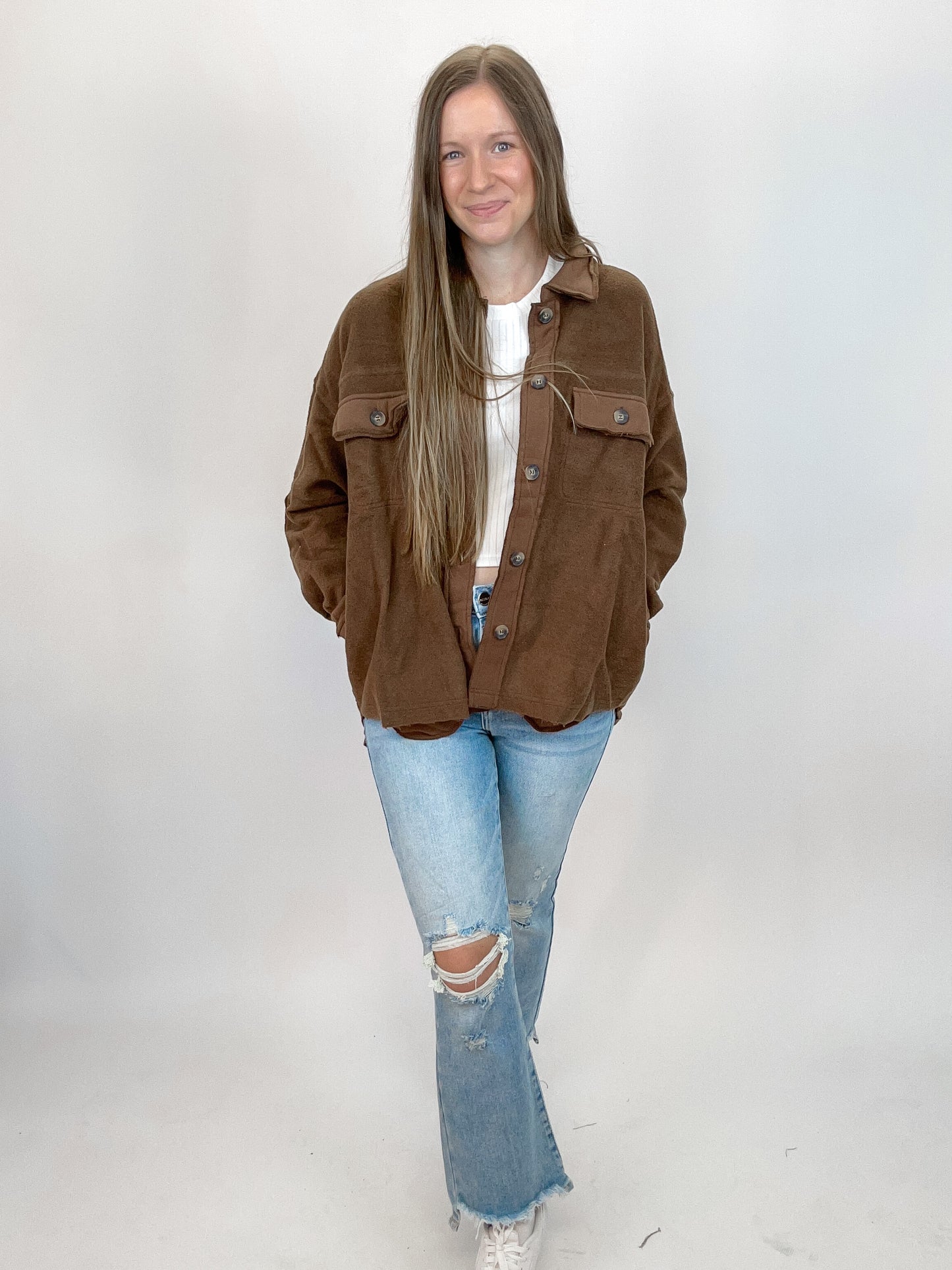 Out and About Shacket | Brown