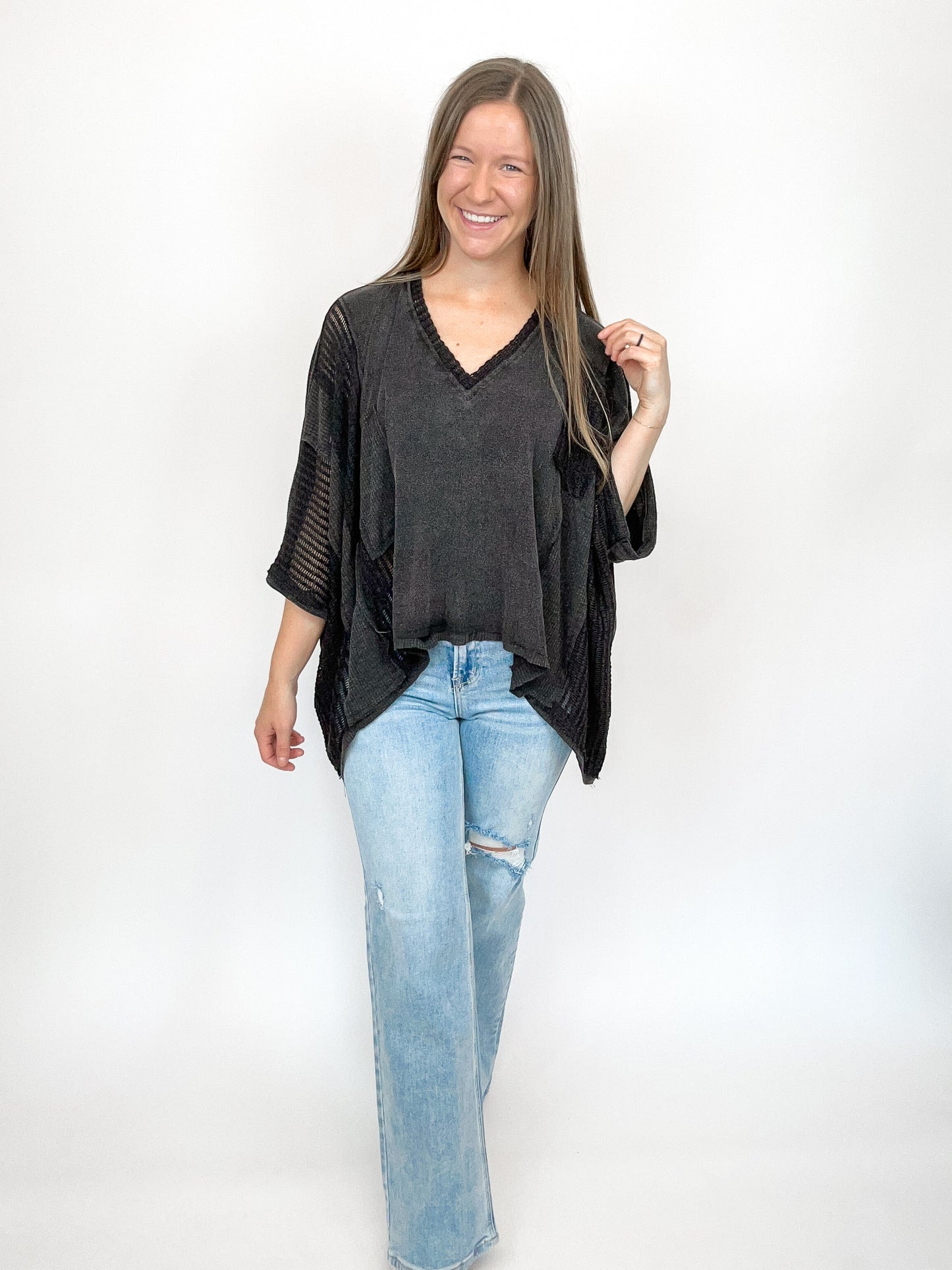 Anytime Oversized Top | Black