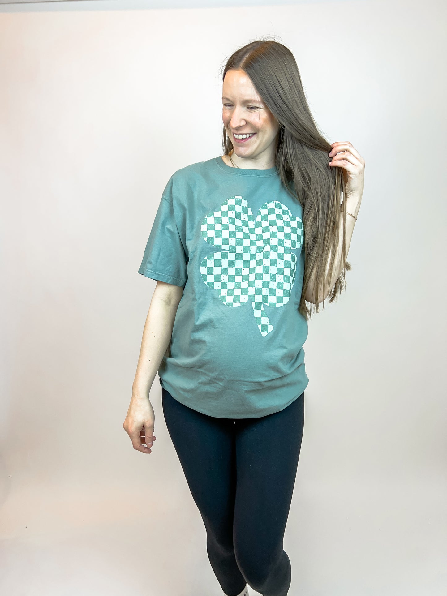 Checkered Clover Graphic Tee