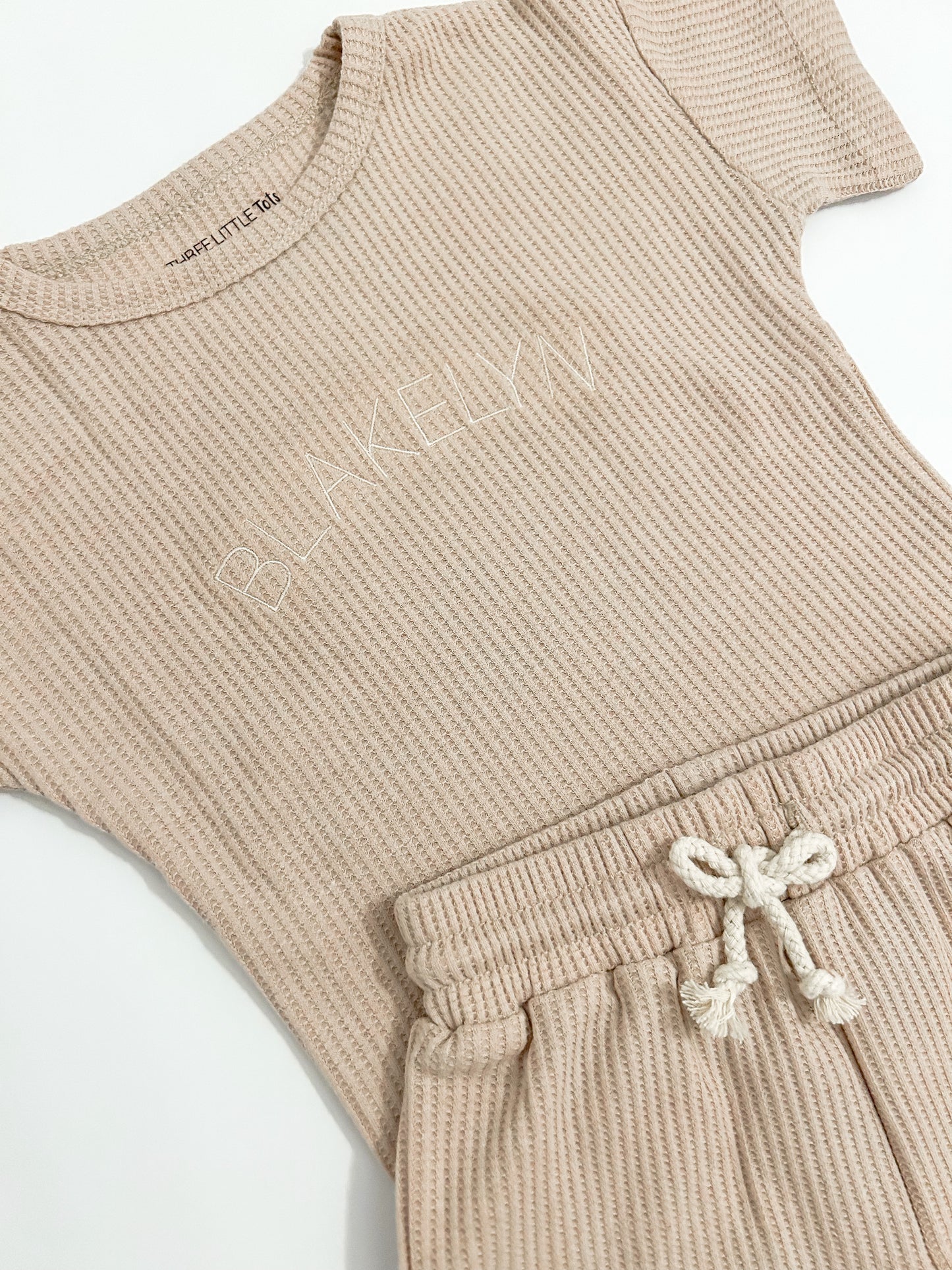 Tan Waffle Top & Bottom Set