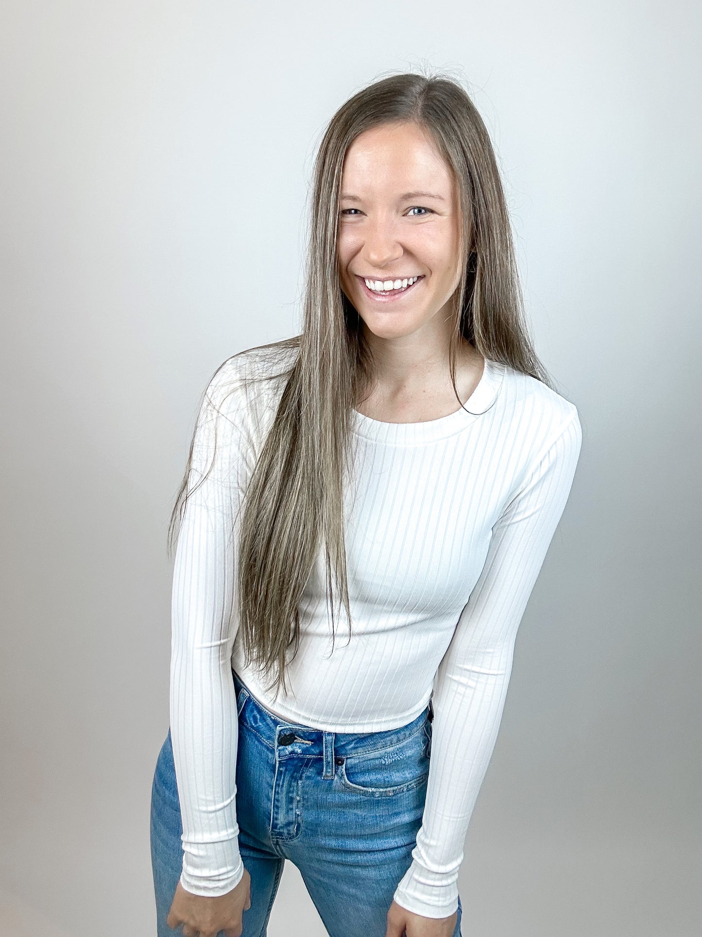 Long Sleeve Basic Crop Tee