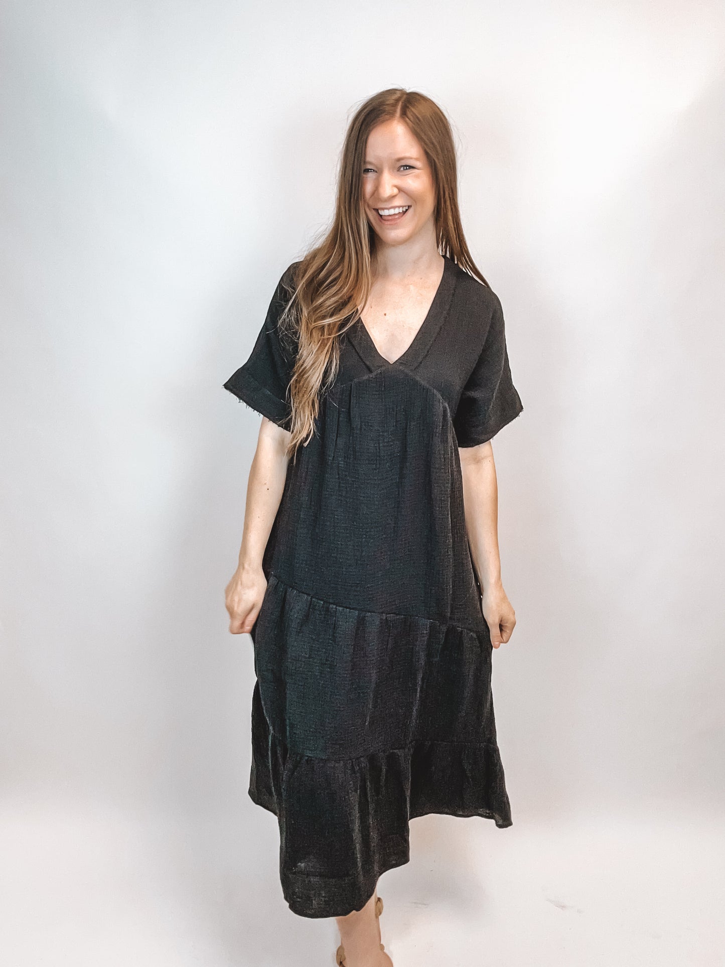 Morning Sun Midi Dress | Black