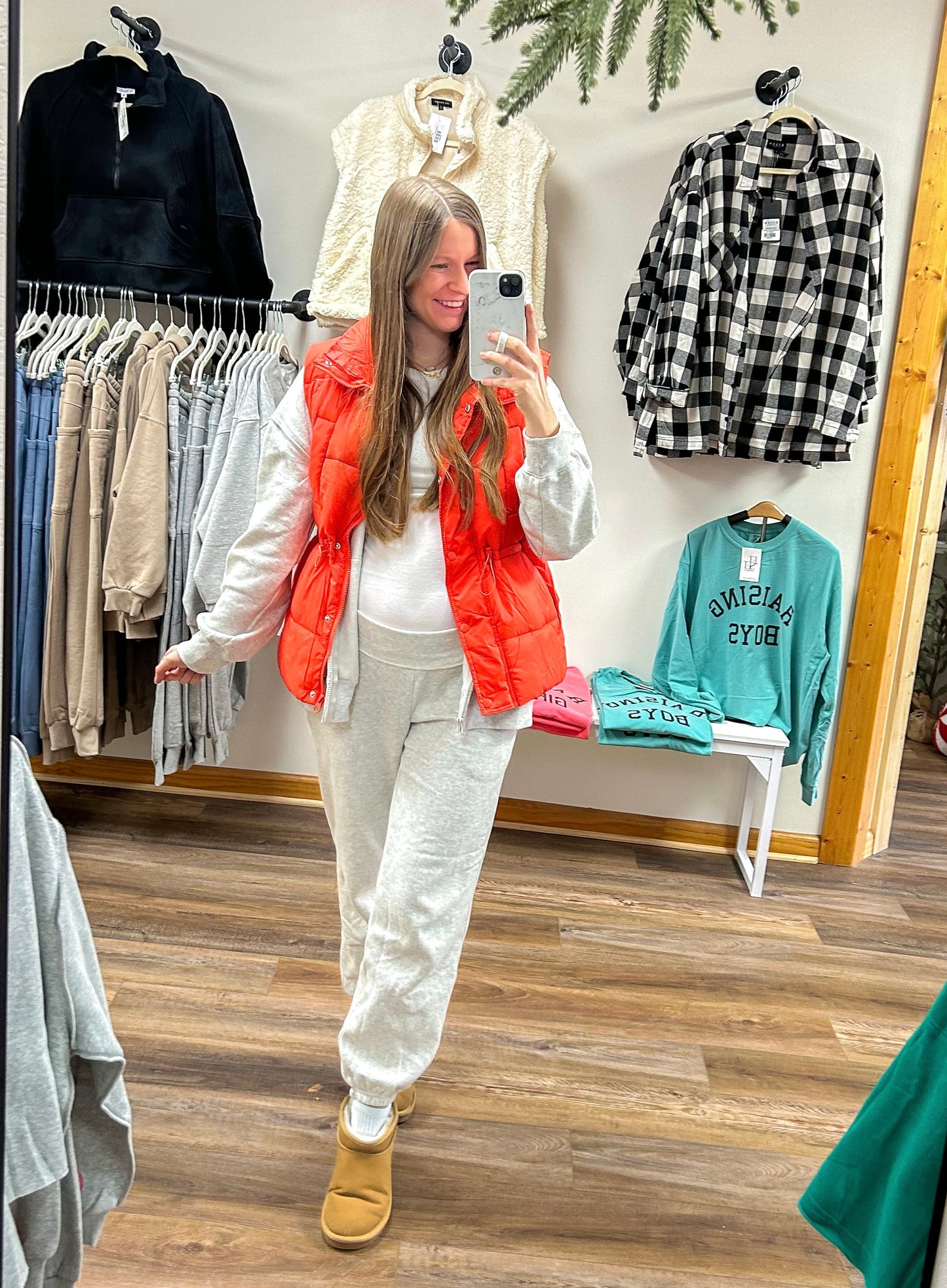 Mountains Puffer Vest | Red