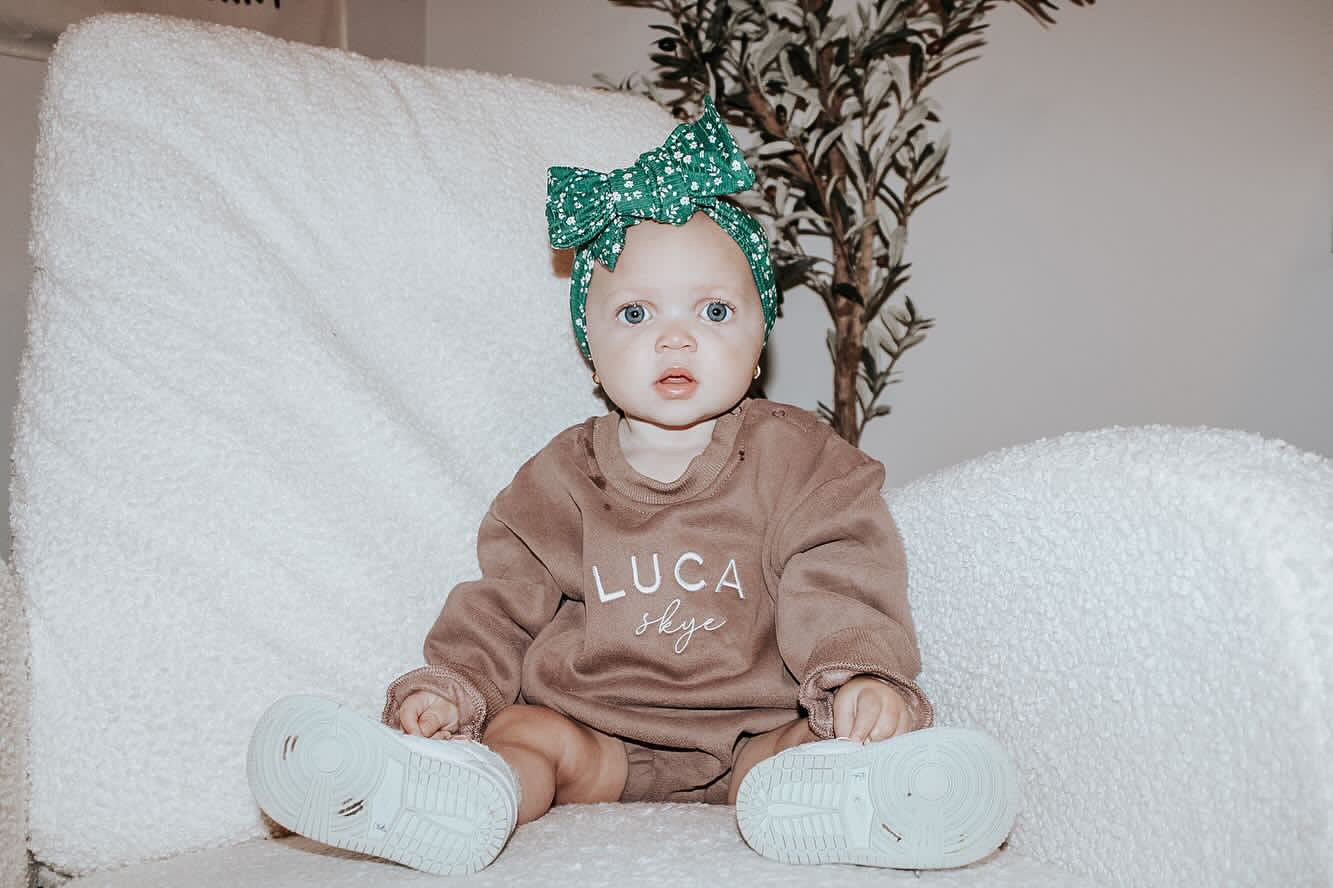 Personalized Sweatshirt Bubble Romper