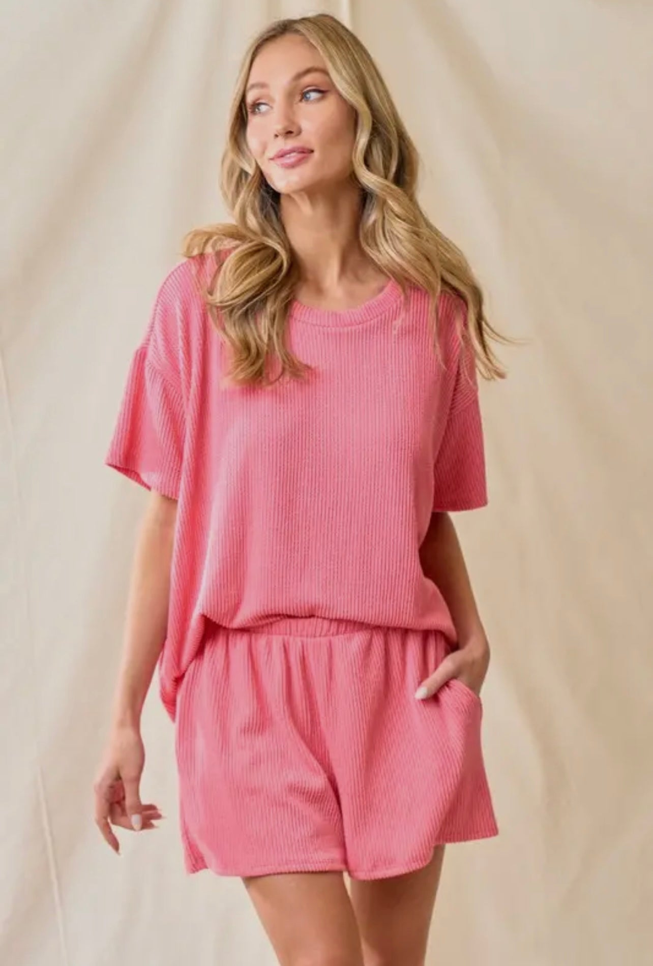 Roam Free Ribbed Shorts | Coral