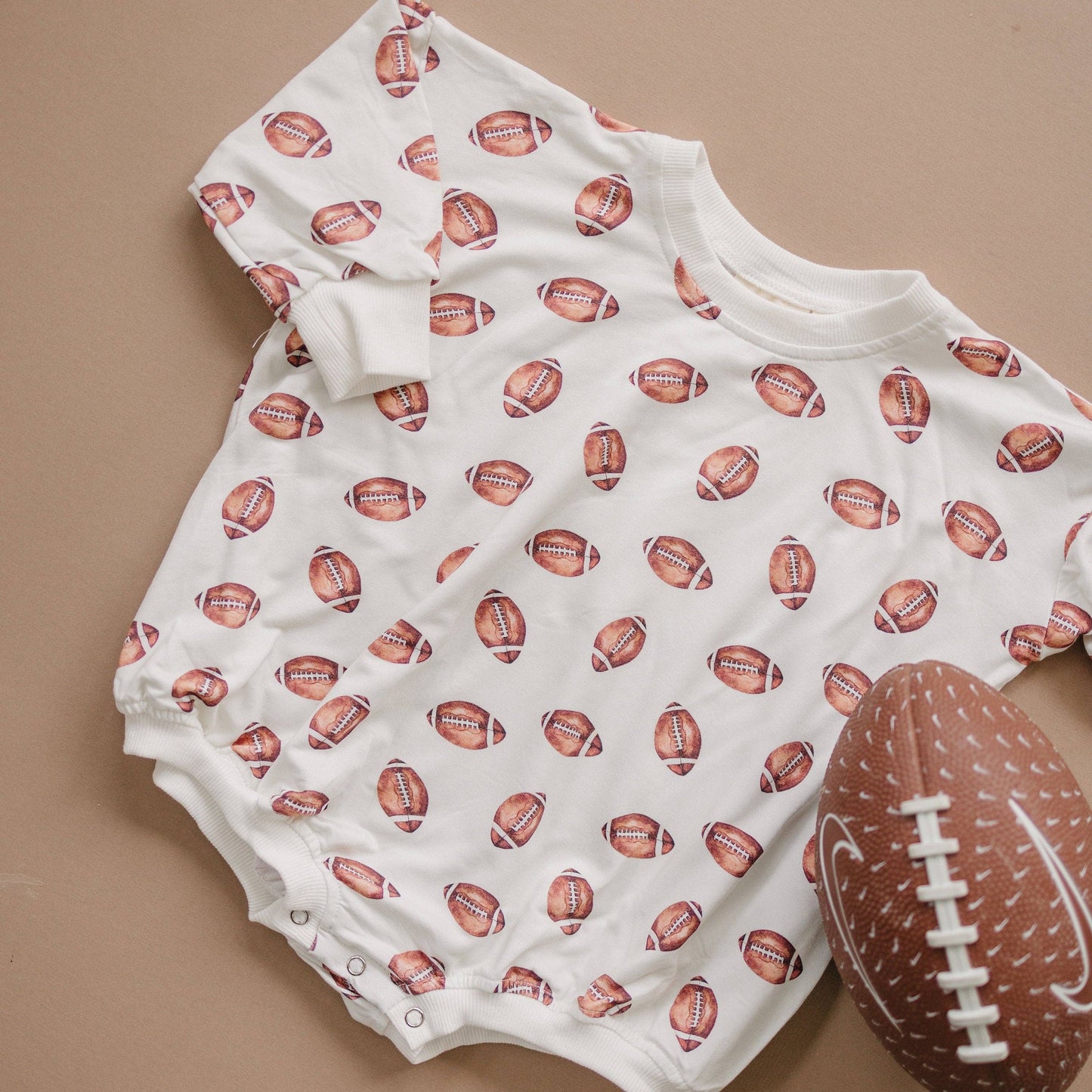 Bamboo Football Bubble Romper