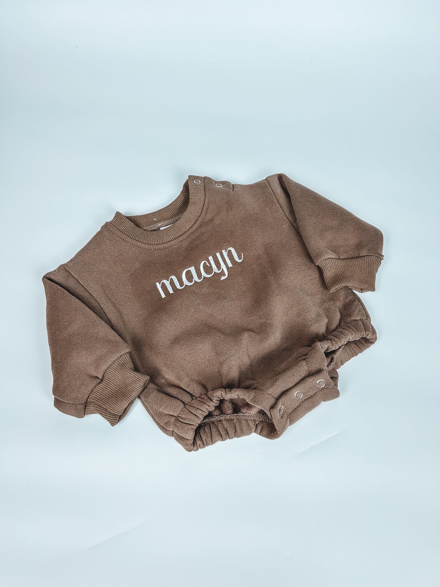 Personalized Sweatshirt Bubble Romper