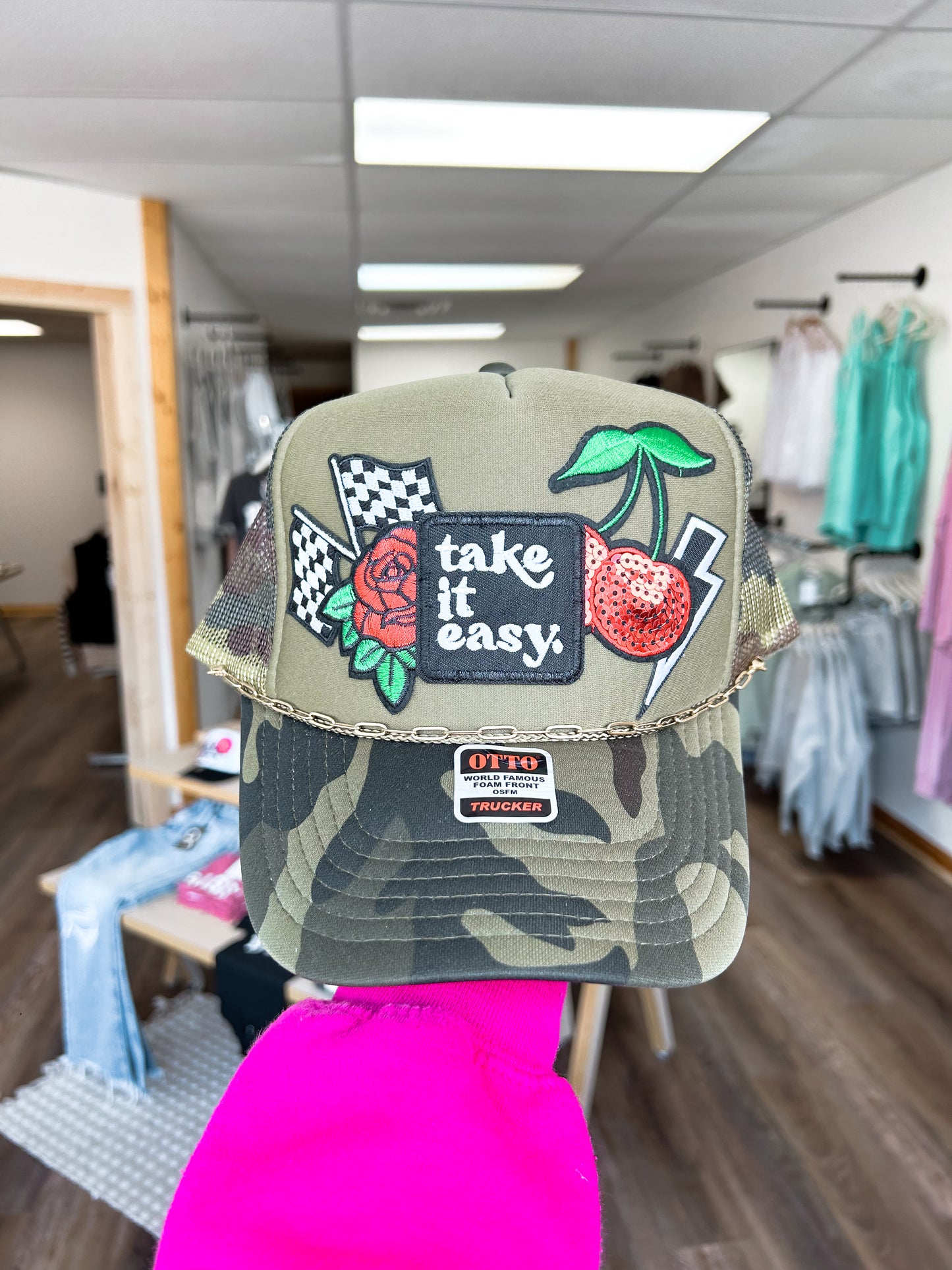 Camo Take It Easy Adult Trucker Hat