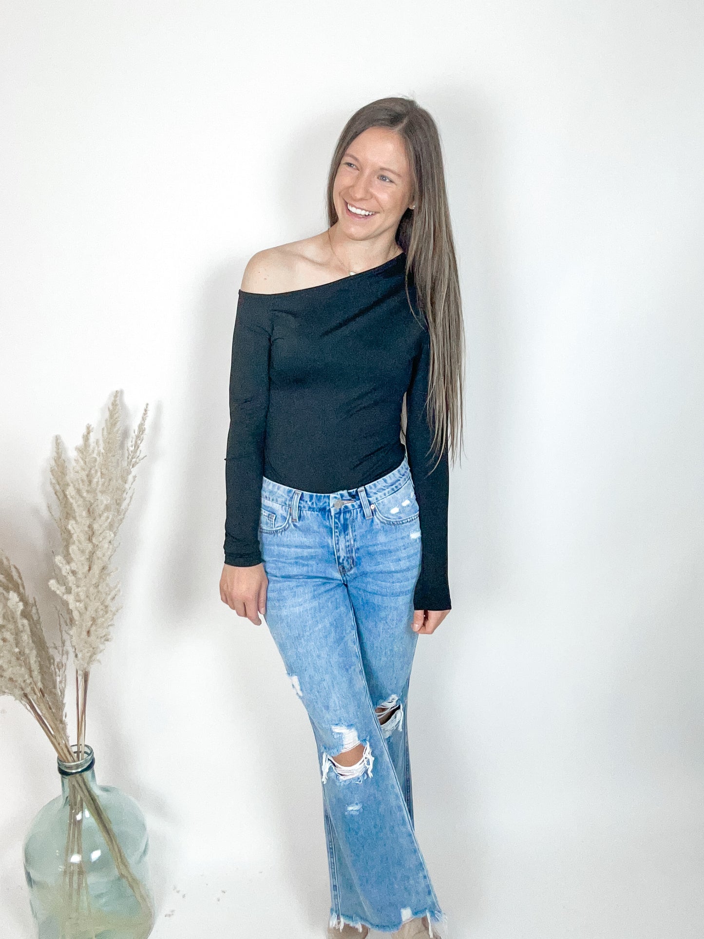 Asymmetrical Long Sleeve | Black