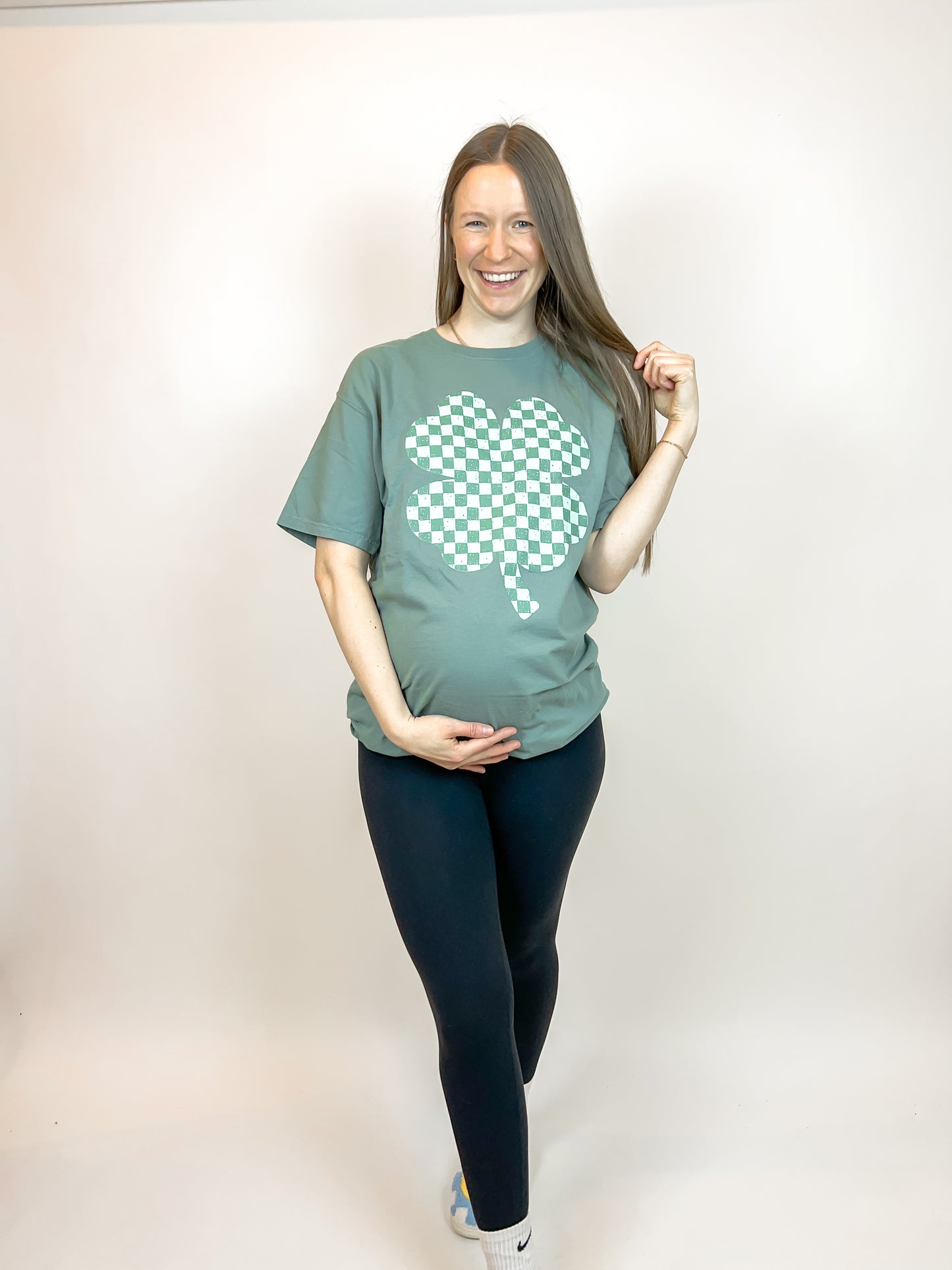 Checkered Clover Graphic Tee