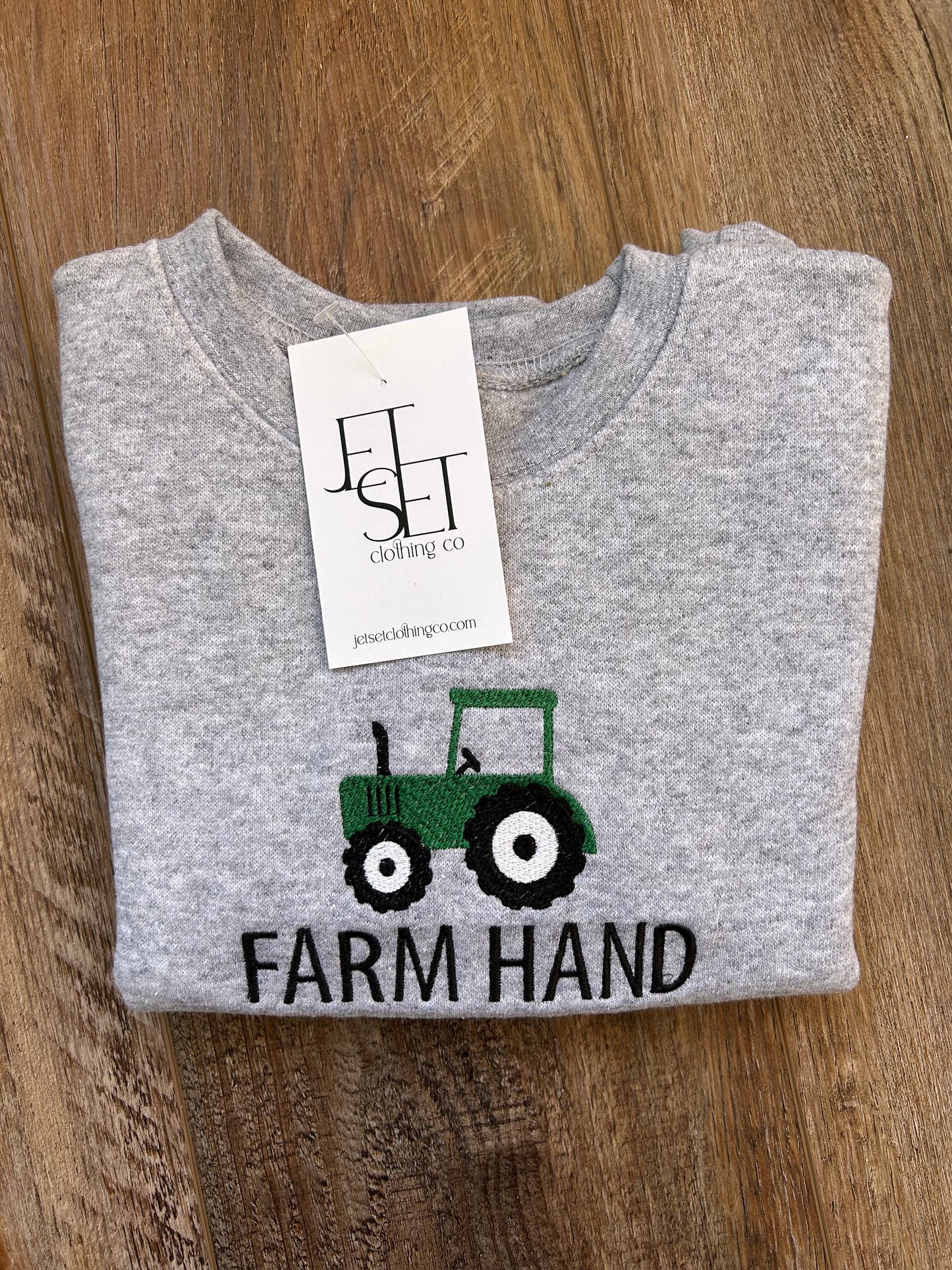 Embroidered Farm Hand Crewneck