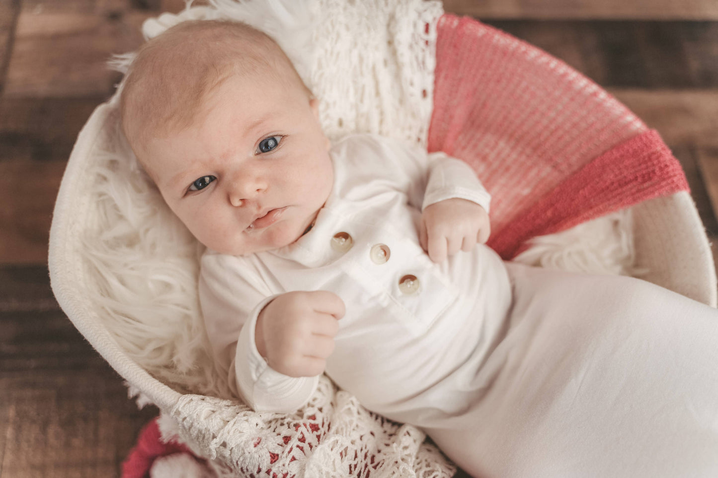 Knotted Baby Gown + Hat/Headband Set | White
