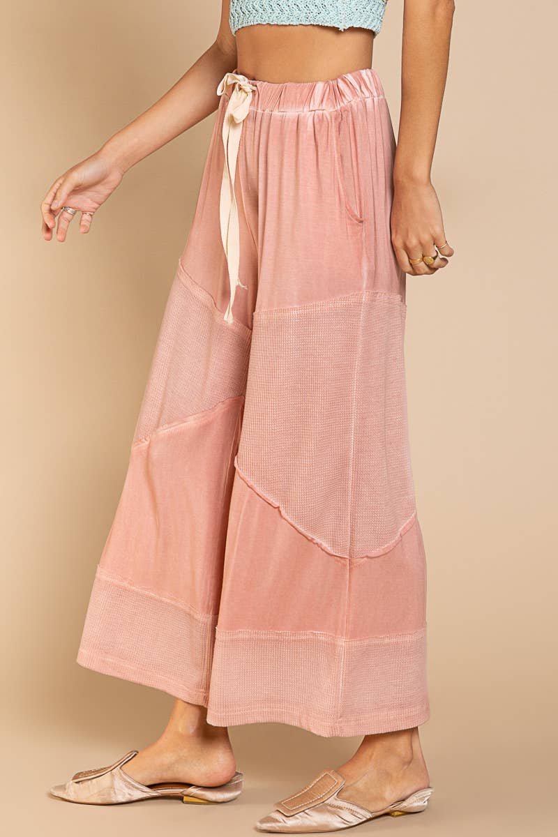 Blair Contrast Ribbed Pants | Rose