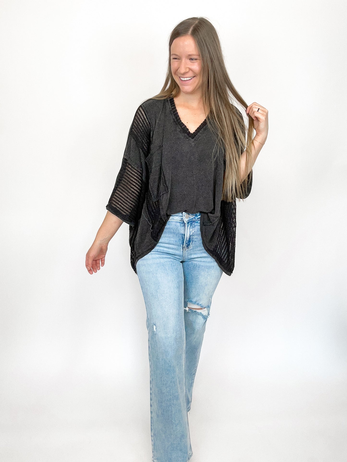 Anytime Oversized Top | Black