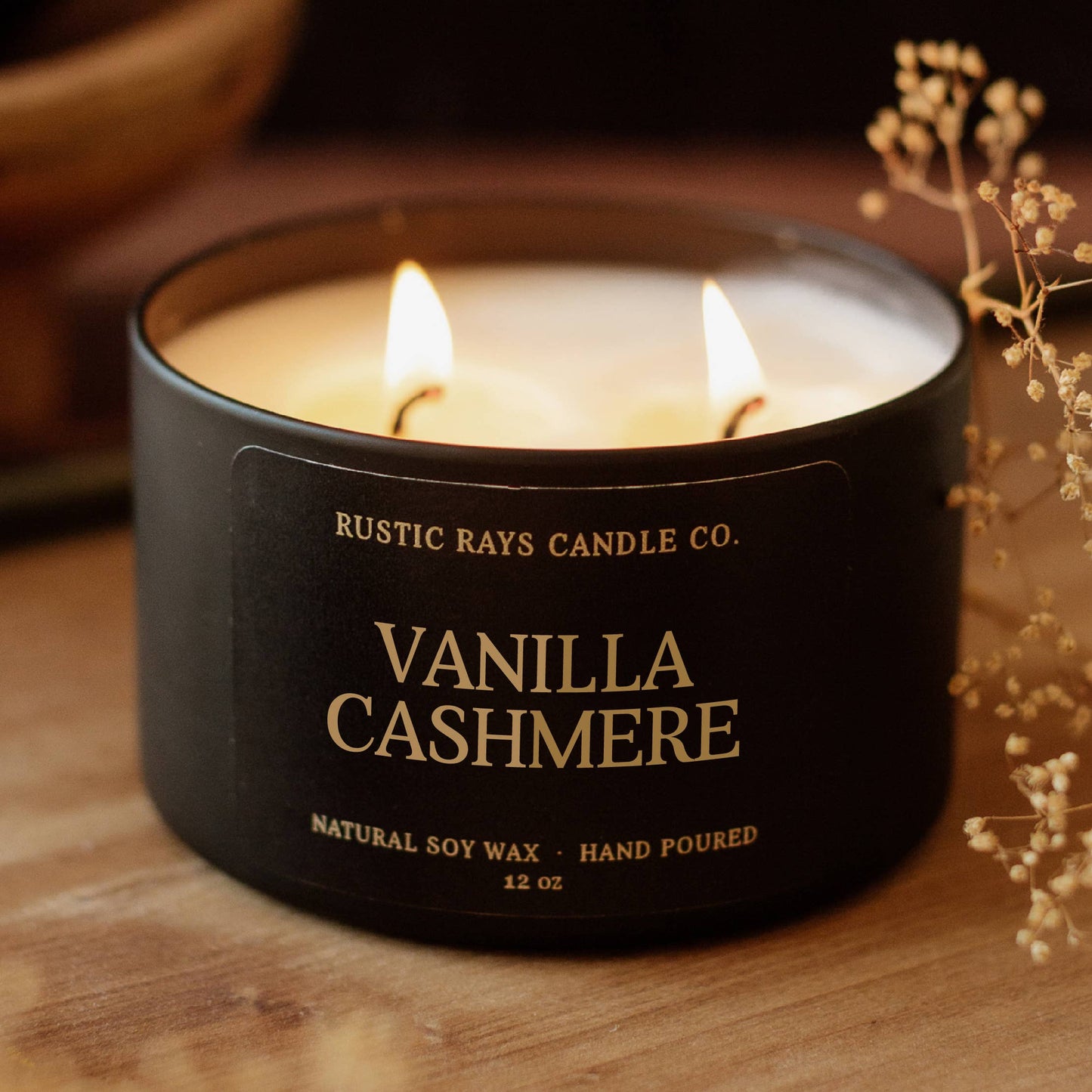 Vanilla Cashmere Double Wick Soy Candle - 12 oz