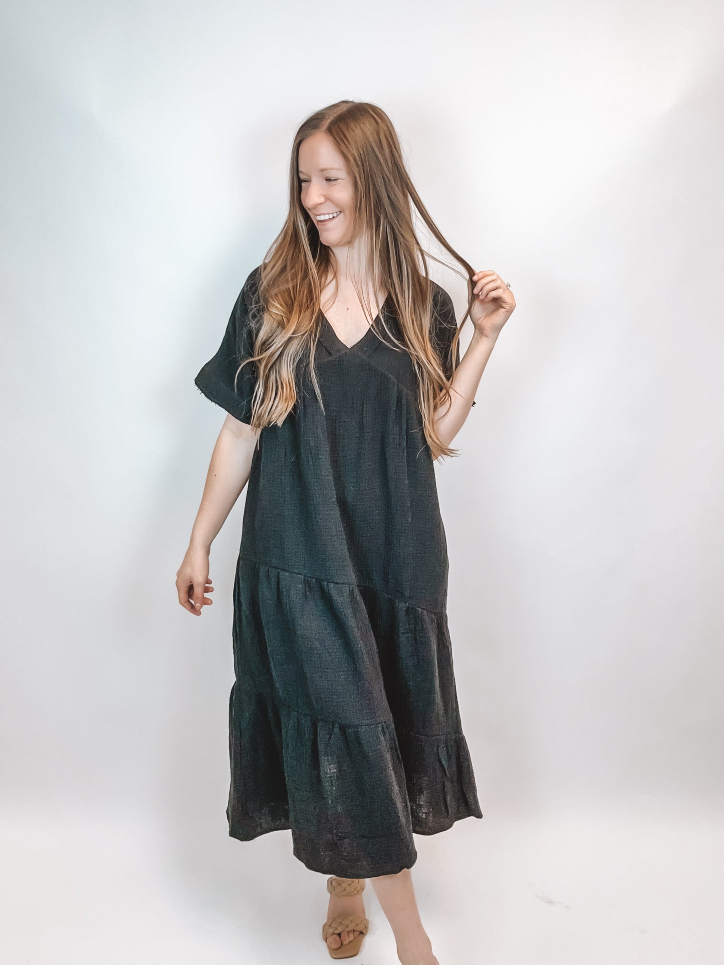 Morning Sun Midi Dress | Black
