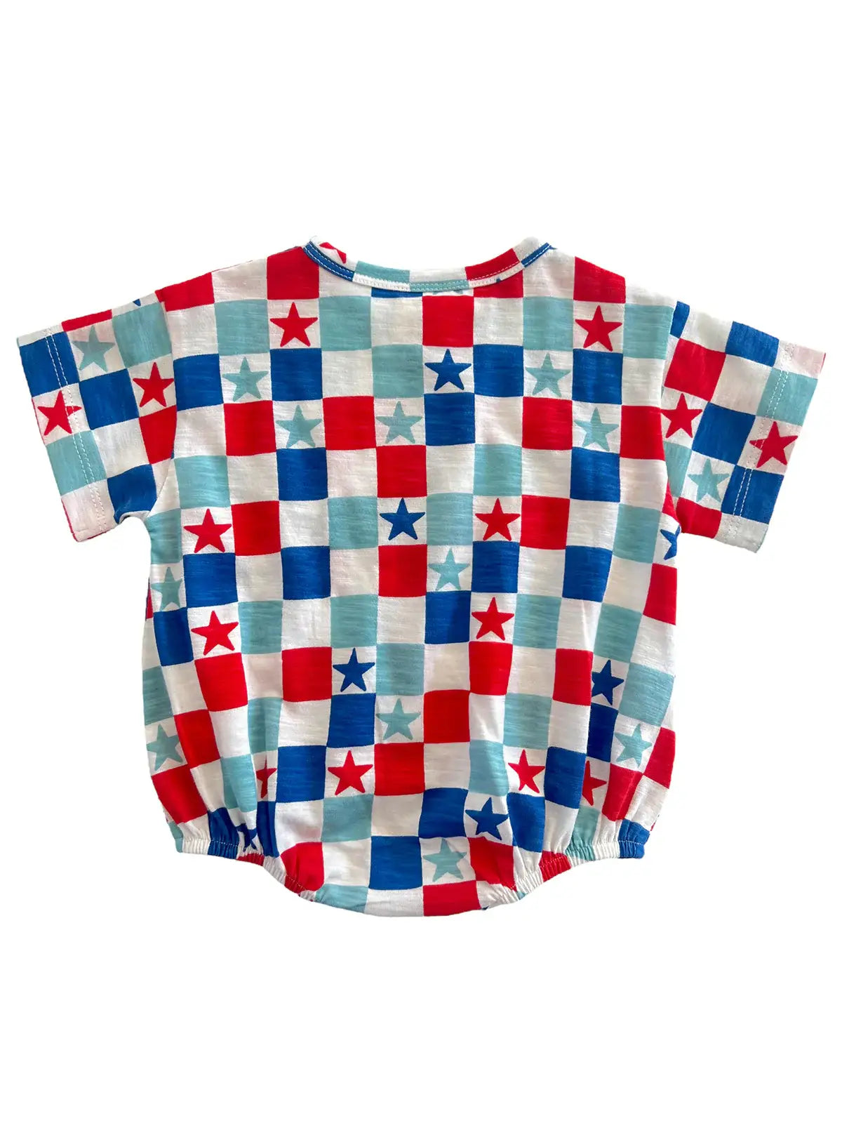 Star Checkered Organic Cotton T-Shirt Bubble