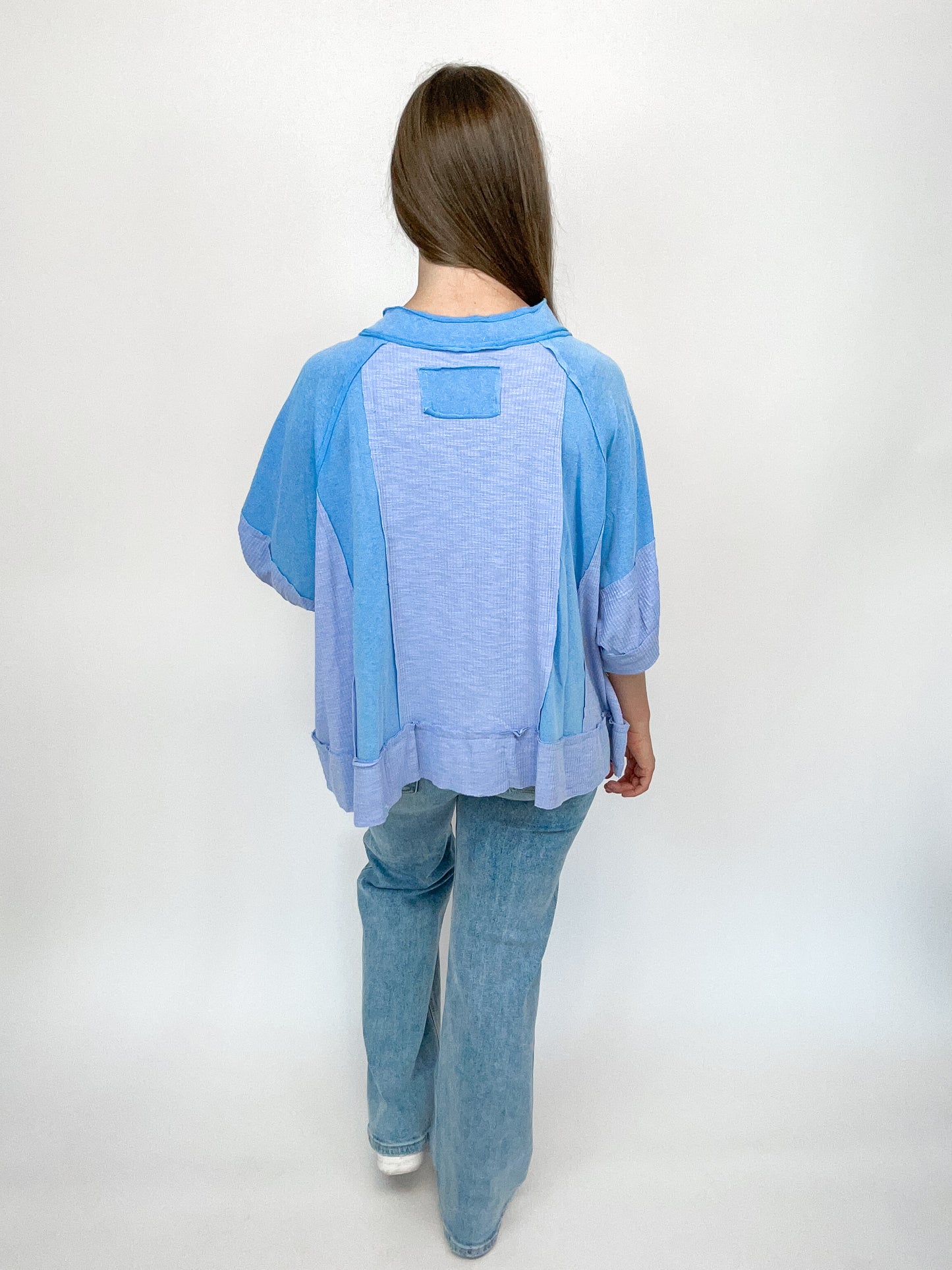 All Day Contrast Top | Blue