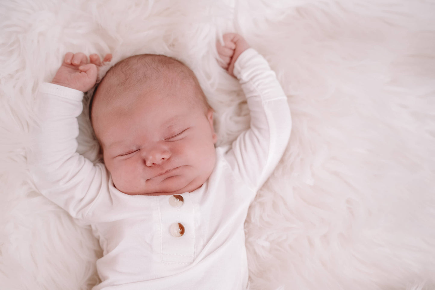 Knotted Baby Gown + Hat/Headband Set | White