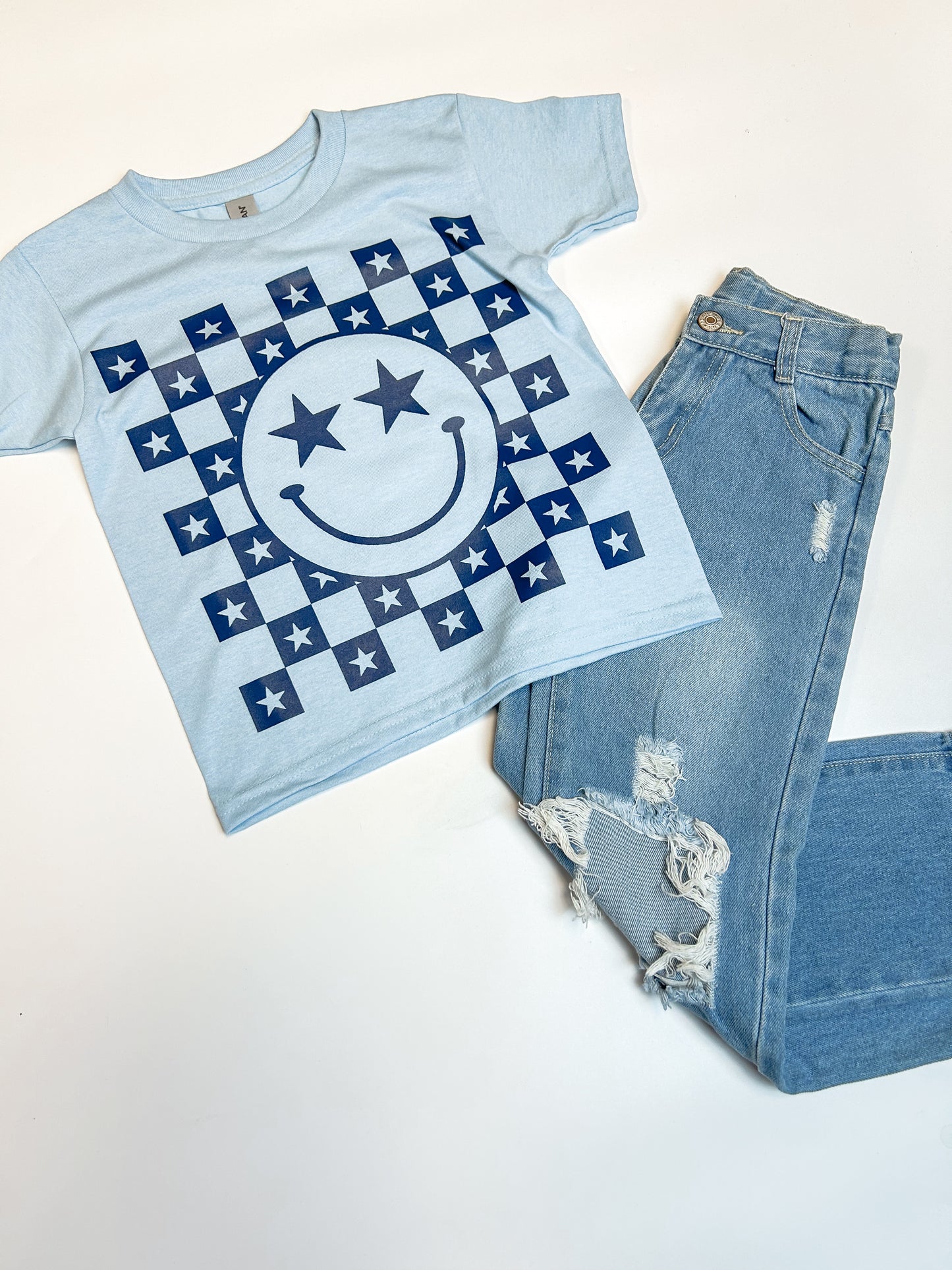 Youth Checkered Stars Graphic Tee