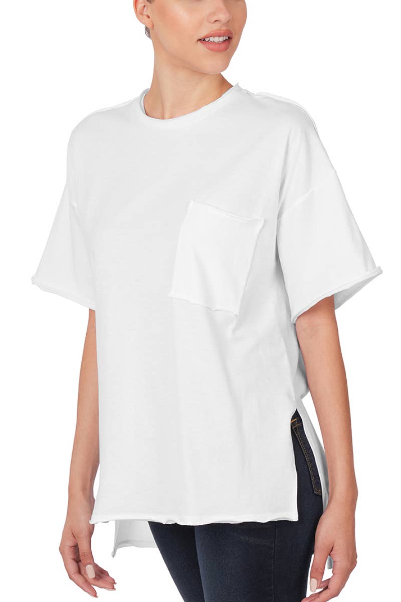 Amelia Raw Edge Top | White