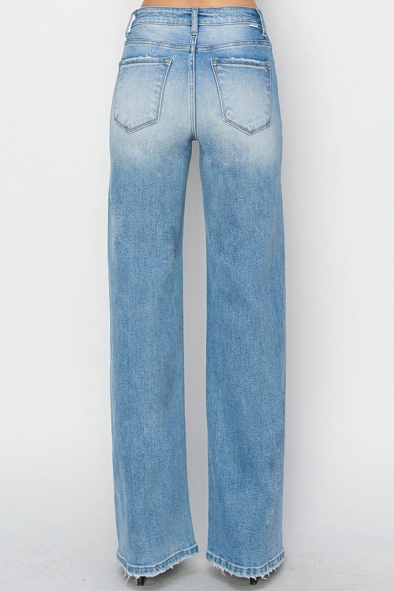 Risen High Rise Straight Jeans | Medium
