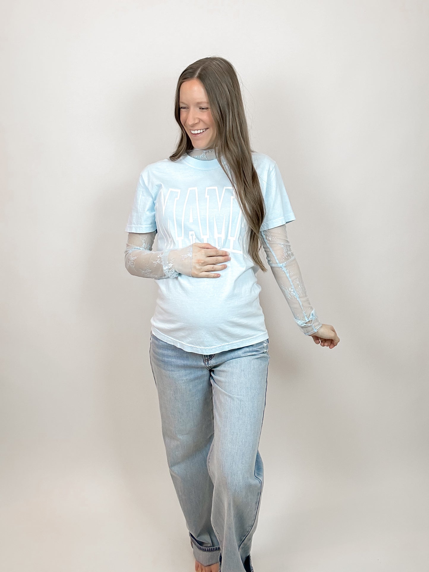 Memphis Lace Top | Light Blue