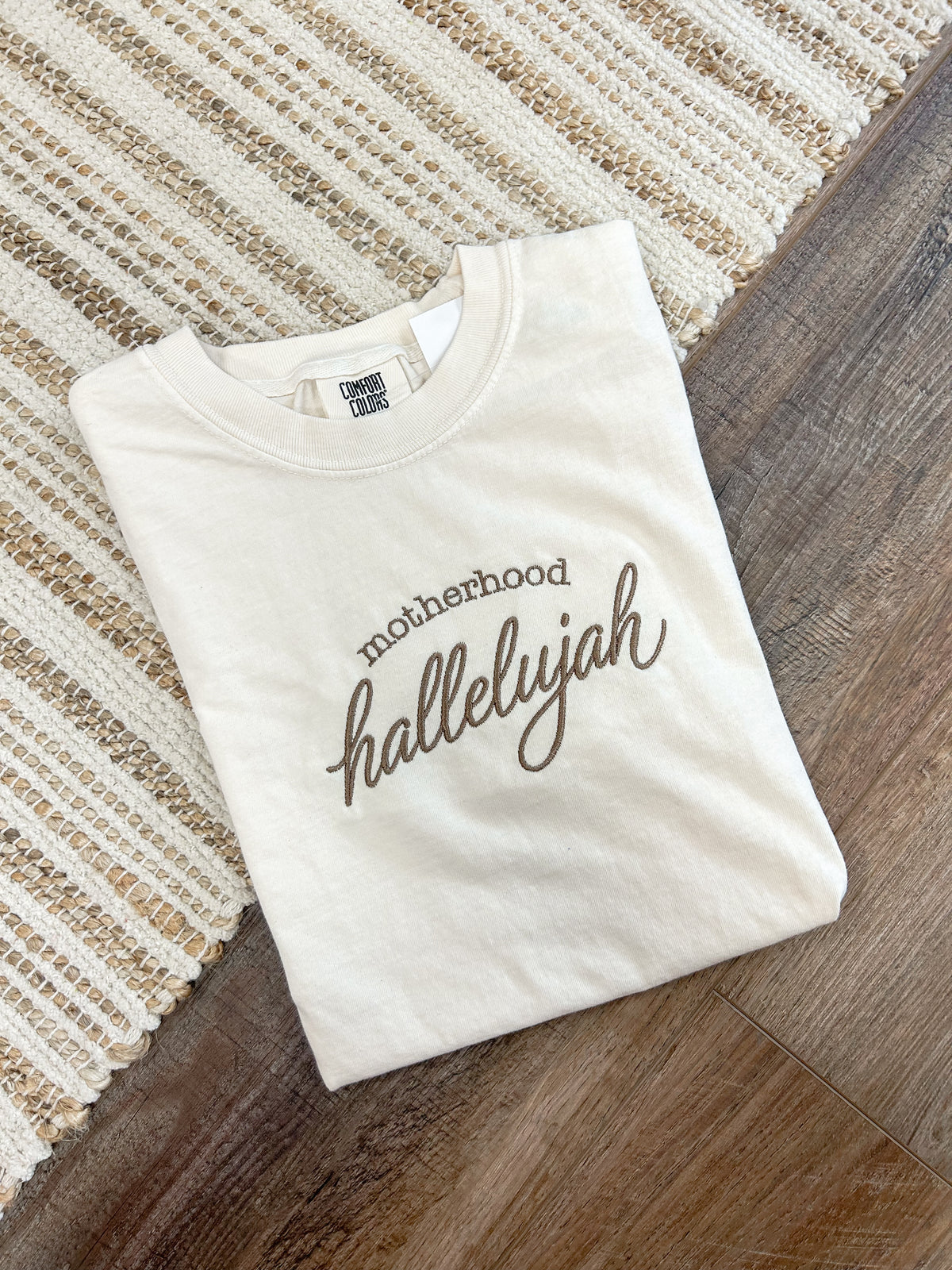Motherhood Hallelujah Embroidered Tee
