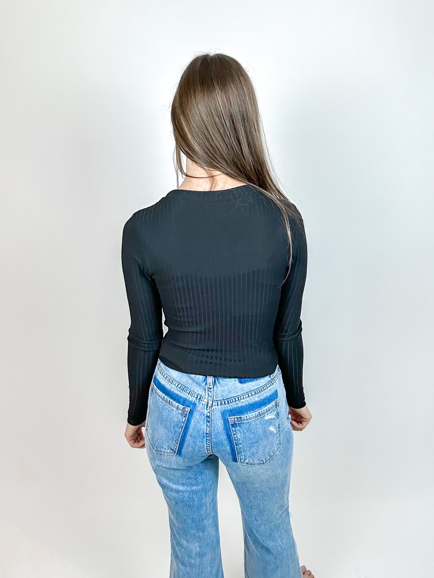 Long Sleeve Basic Crop Tee