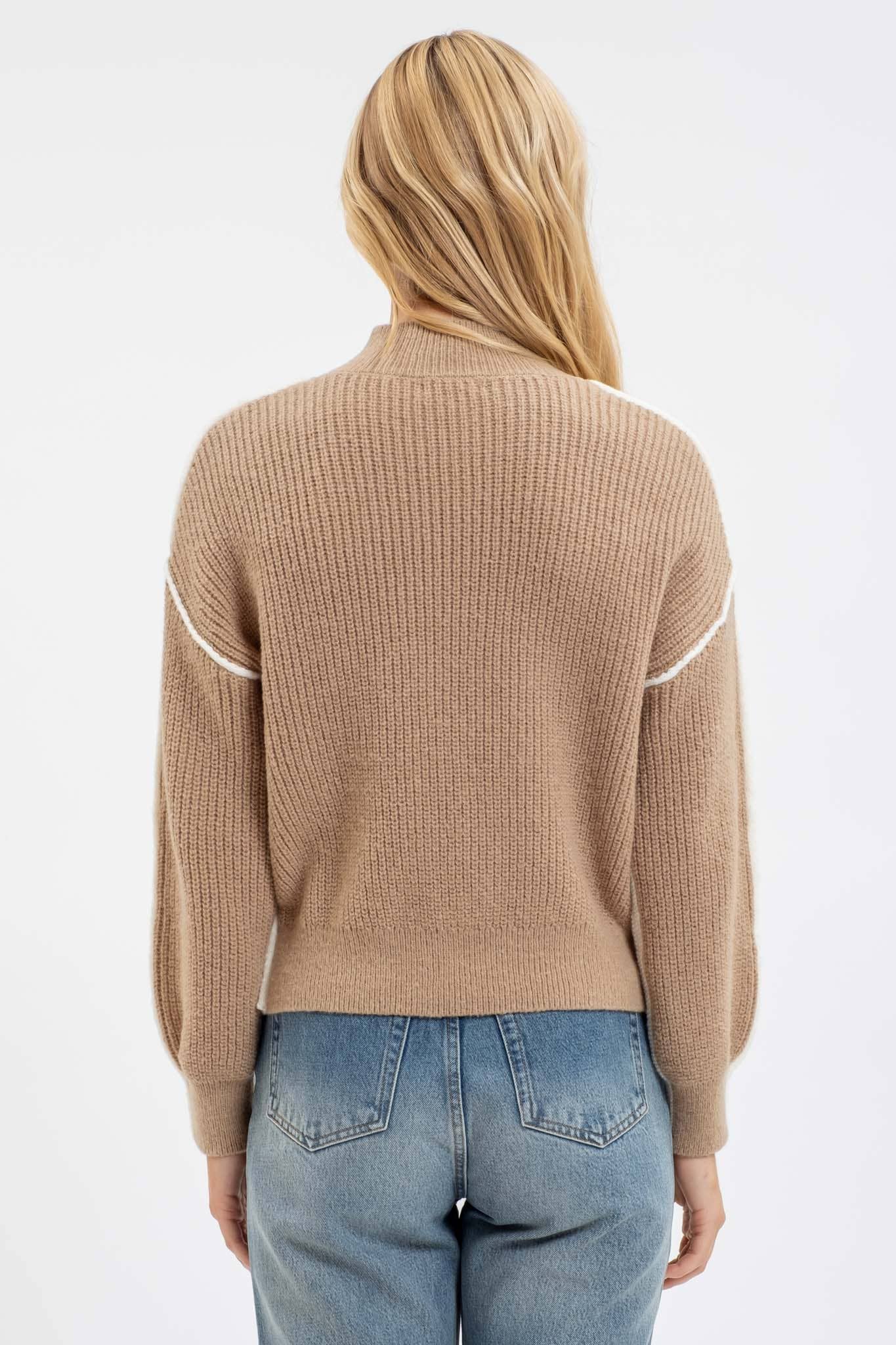 Rory Colorblock Sweater | Ivory/Mocha