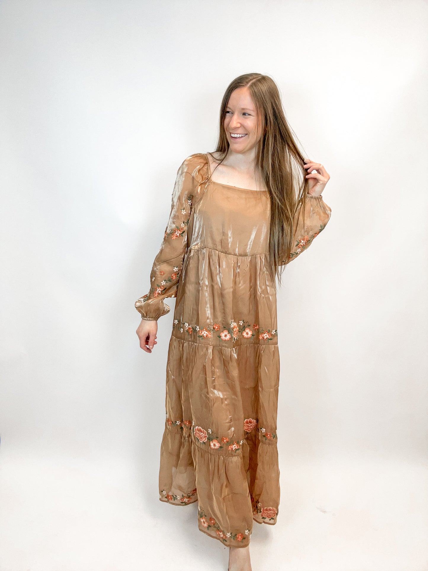 Kendra Embroidered Floral Maxi Dress