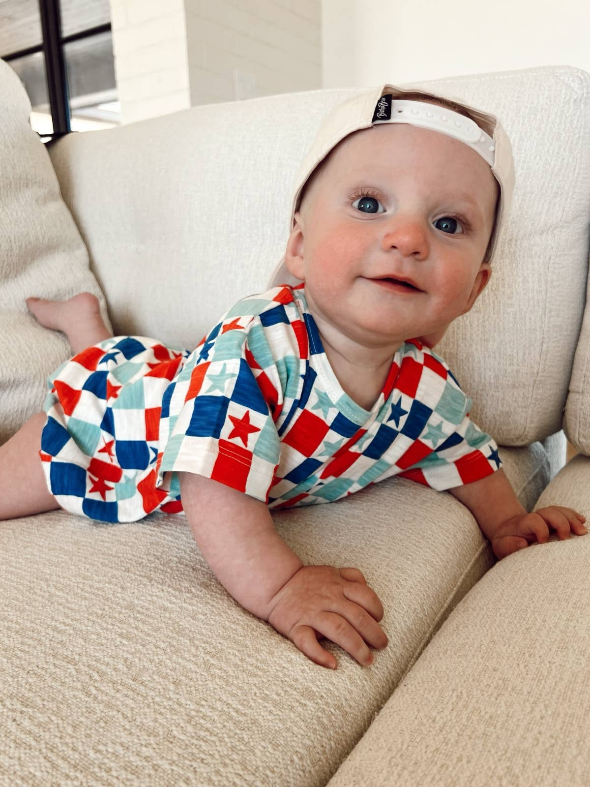 Star Checkered Organic Cotton T-Shirt Bubble