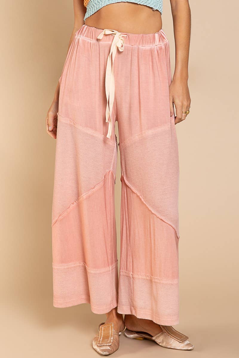 Blair Contrast Ribbed Pants | Rose