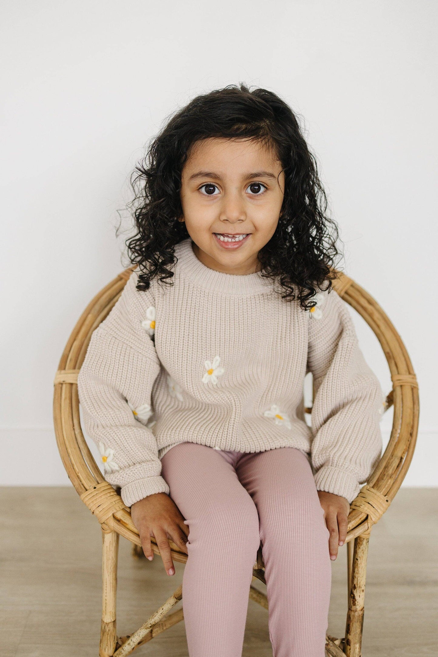 Daisy Hand Embroidered Chunky Knit Sweater