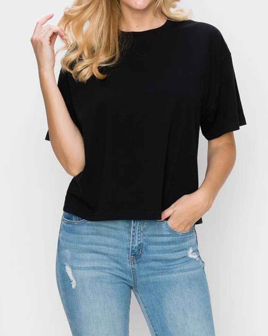 Touchdown Graphic Crop Tee | Black