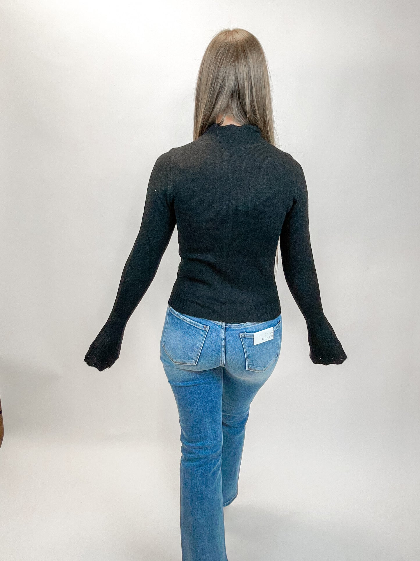 Mia Bell Sleeve Sweater | Black
