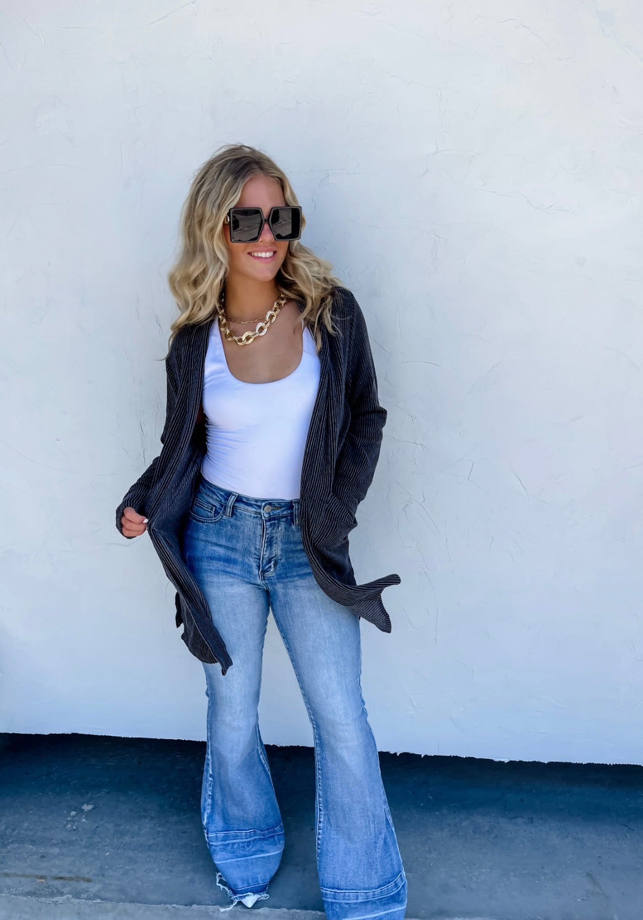 Reese Ribbed Cardigan | Vintage Black
