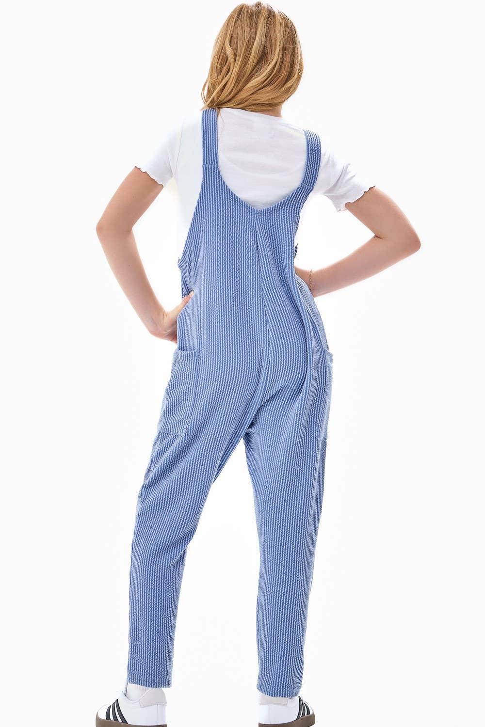 Girls Ribbed Jumpsuit | Blue