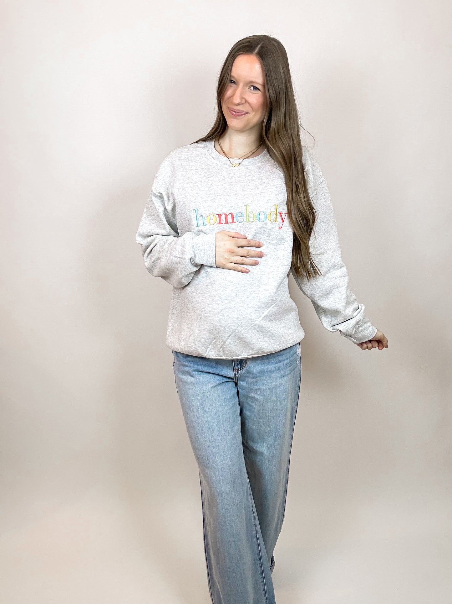 Homebody Embroidered Crewneck