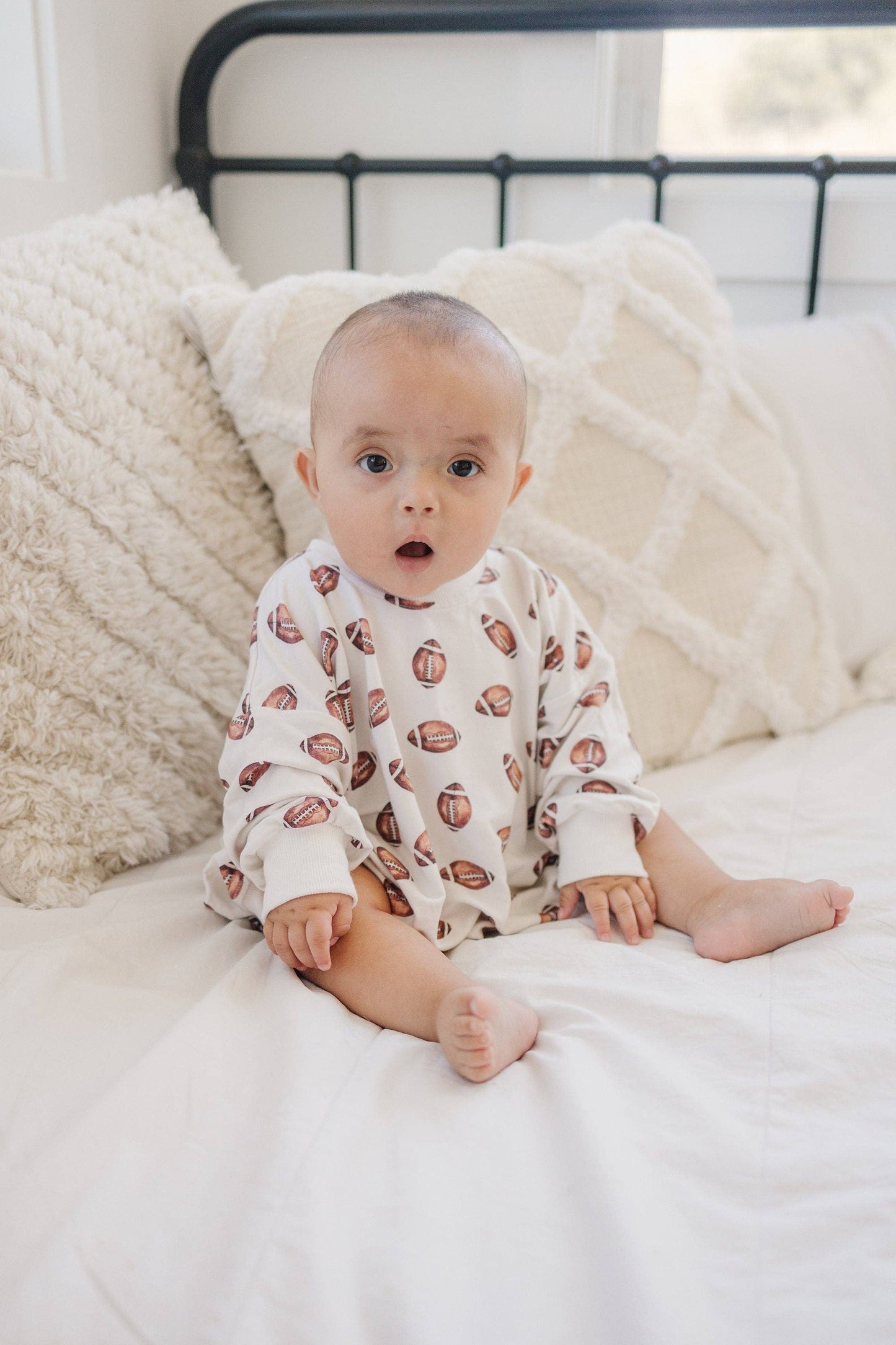Bamboo Football Bubble Romper