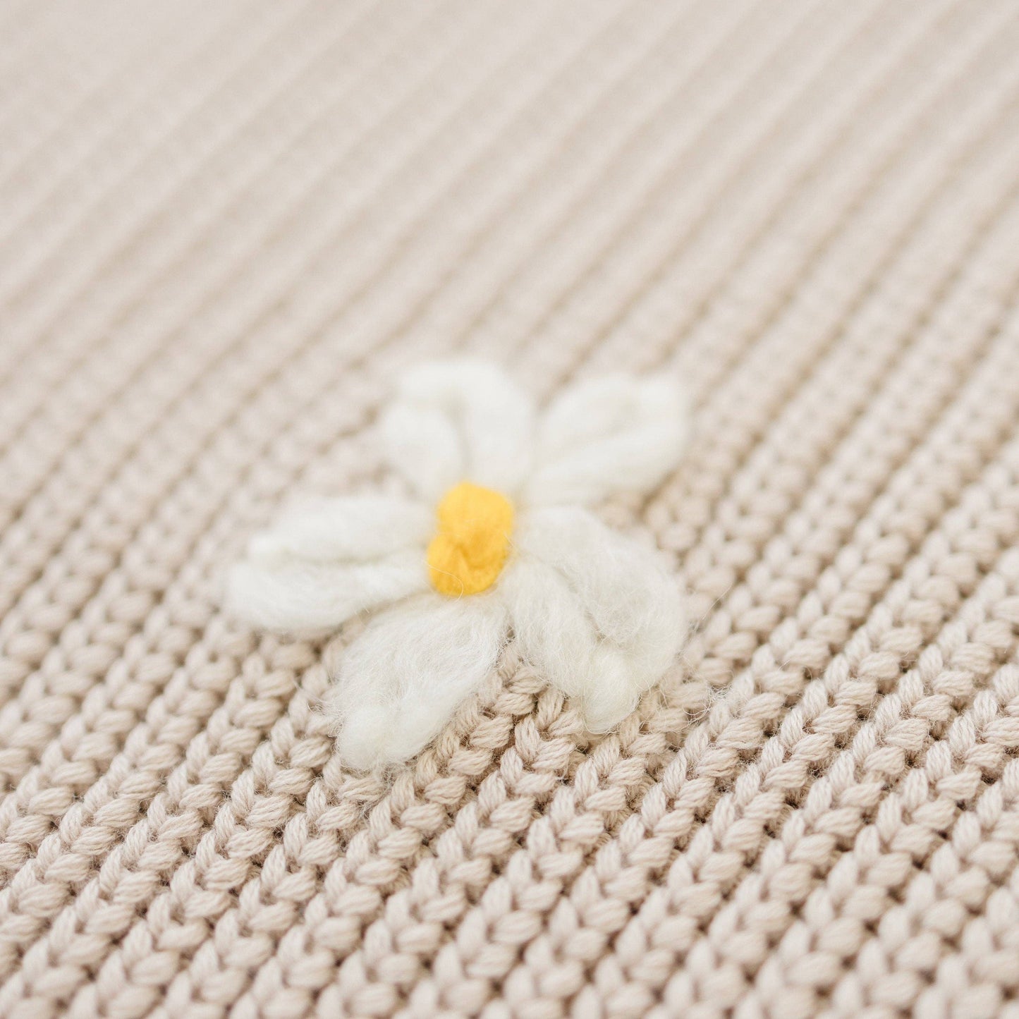 Daisy Hand Embroidered Chunky Knit Sweater