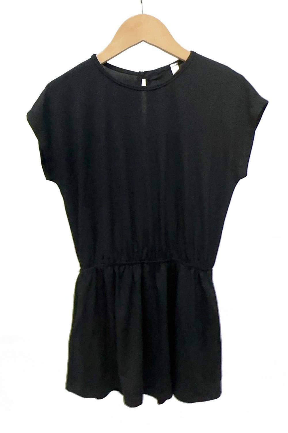 Girls Short Sleeve Romper | Black