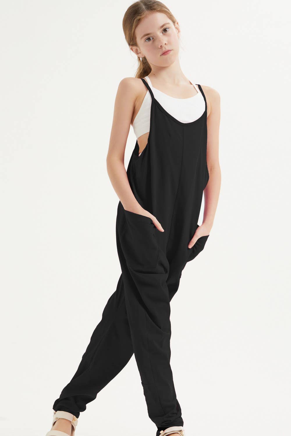 Girls Varsity Jumpsuit | Black