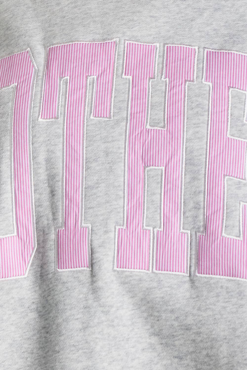 Mother Embroidered Mock Neck Sweatshirt | Grey/Pink