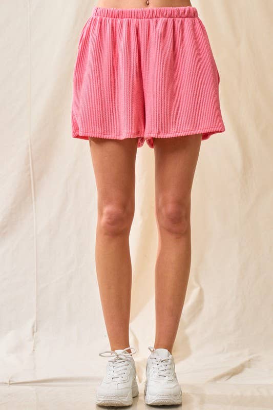 Roam Free Ribbed Shorts | Coral