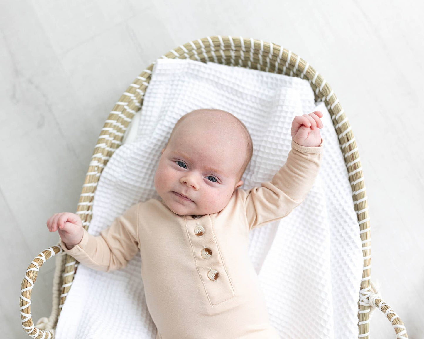 Knotted Baby Gown + Hat/Headband Set | Sand