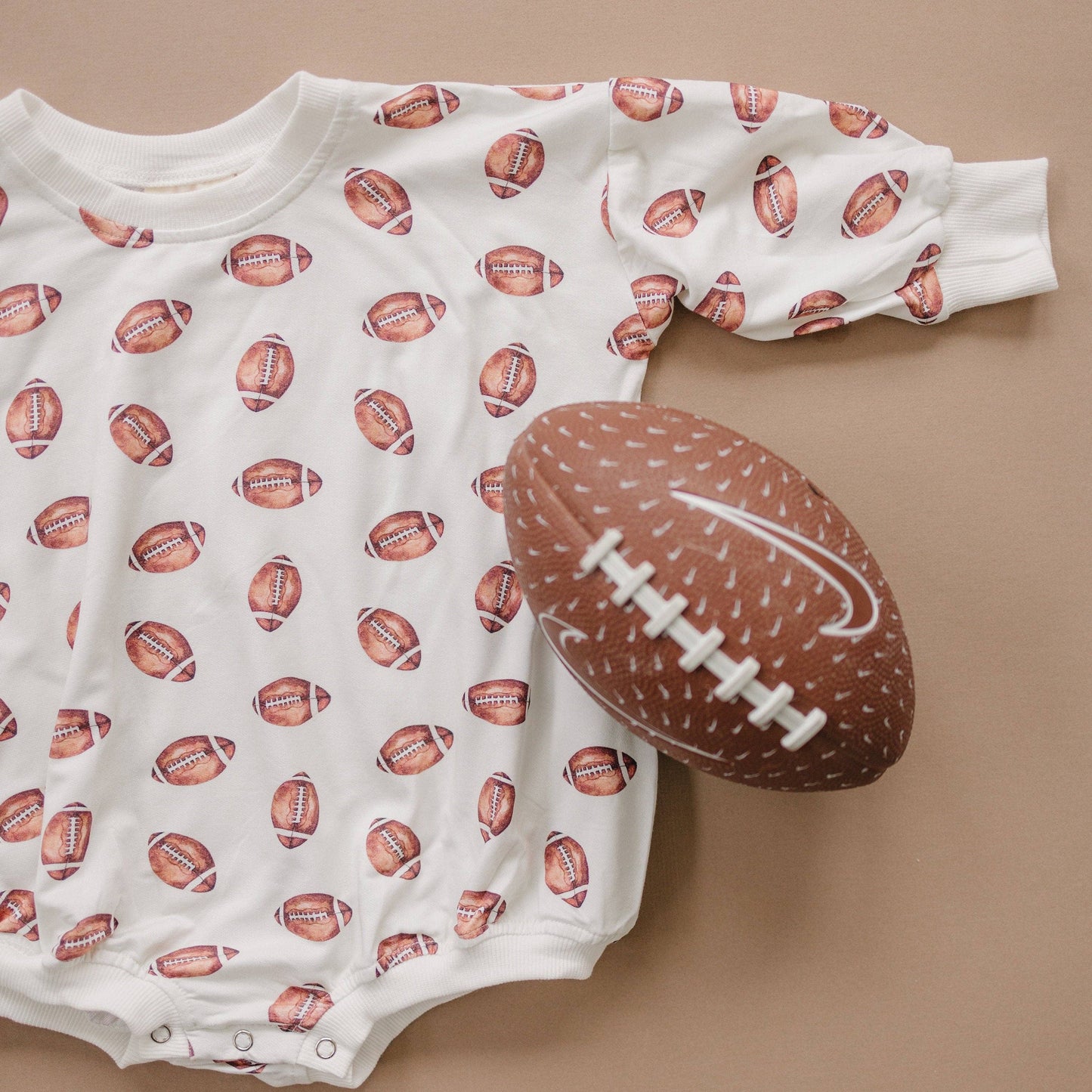 Bamboo Football Bubble Romper