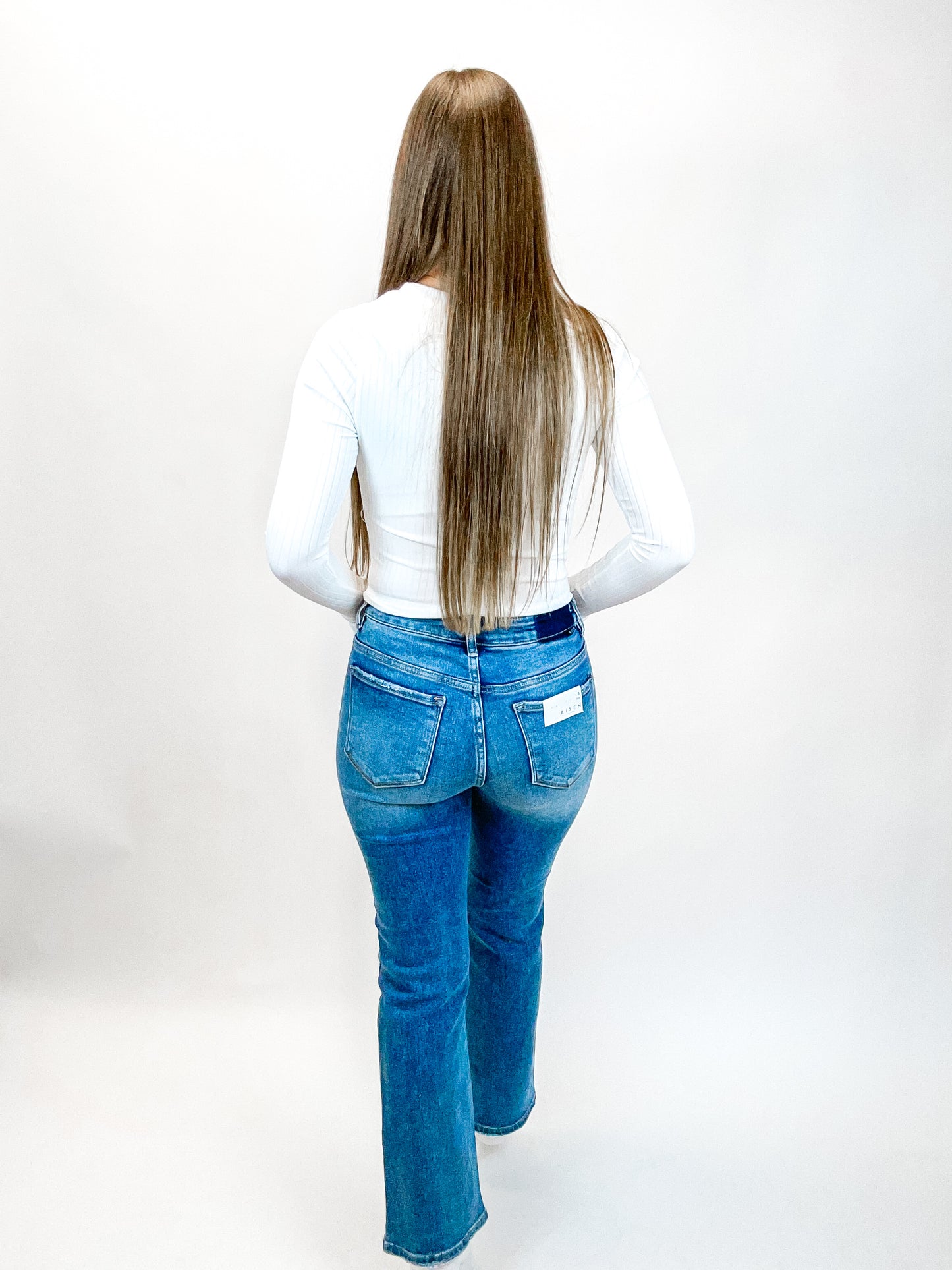 Risen High Rise Crossover Straight Jeans