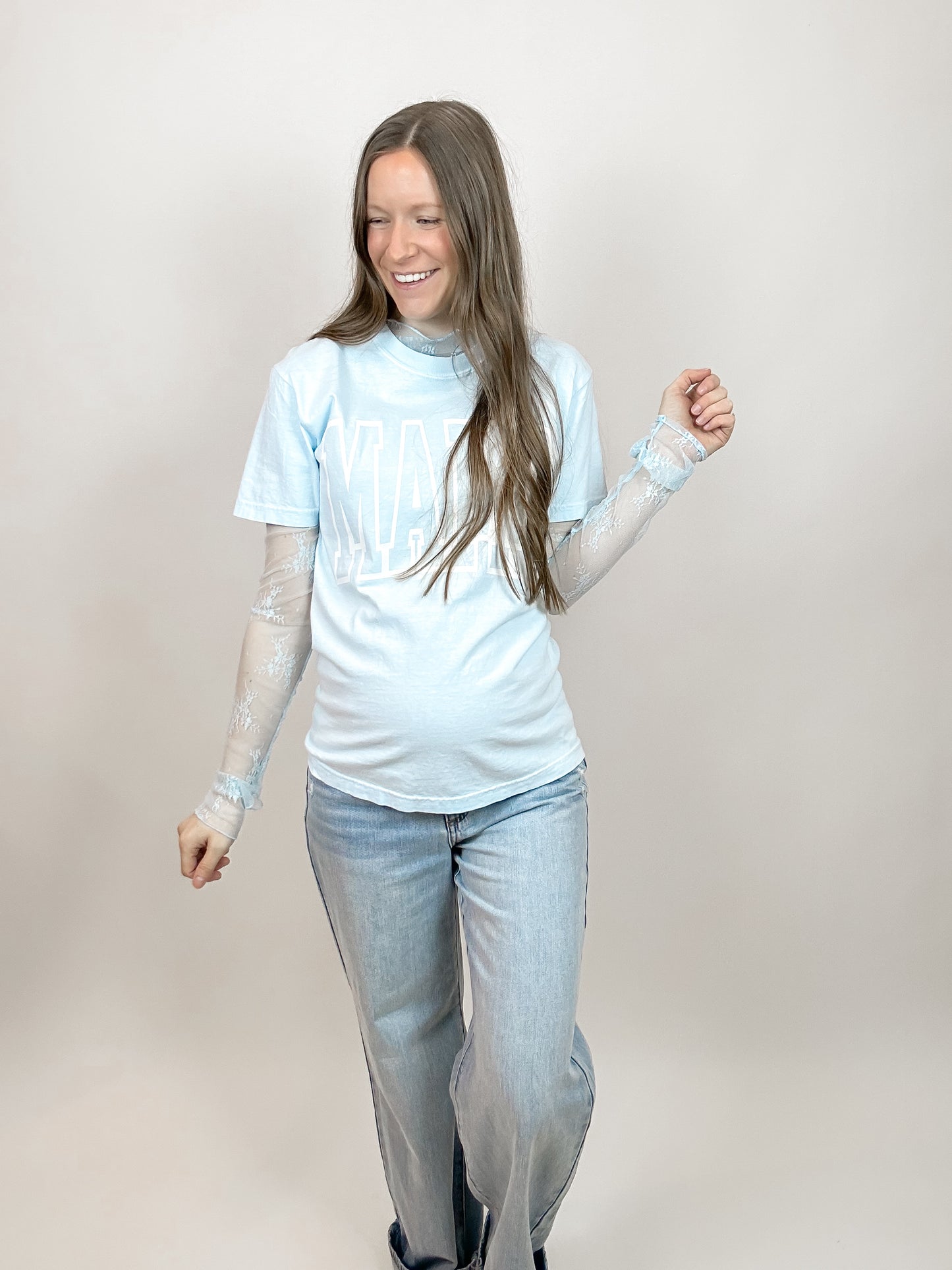 Memphis Lace Top | Light Blue