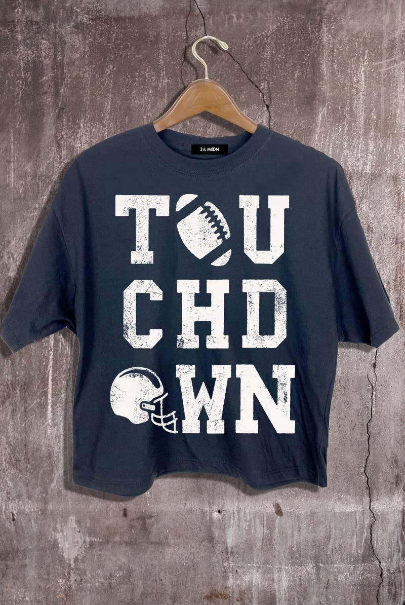 Touchdown Graphic Crop Tee | Black